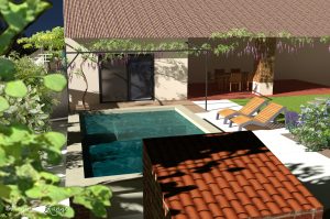 Vue 3D espace piscine