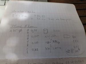 Calcul taille bâche et volume d'eau