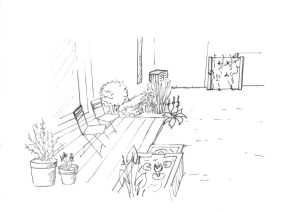 Croquis terrasse derrière